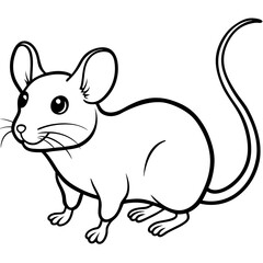 Mouse line art vector
