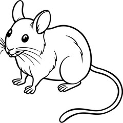 Mouse line art vector