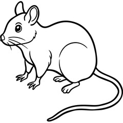 Mouse line art vector