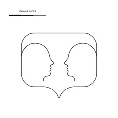 Talking People And Speech Bubble Icon Vector Design.