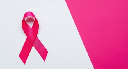 Pink Ribbon Symbolic Breast Cancer Awareness Sign of Hope