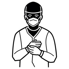 Surgeon Wearing Mask and Gloves Preparing for Surgery