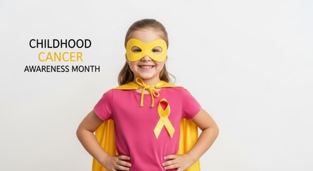 Childhood Cancer Awareness Month Super Hero Girl For Kids