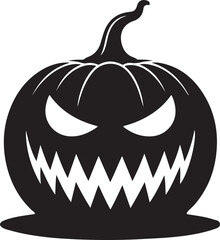 Halloween pumpkin icons with spooky faces
