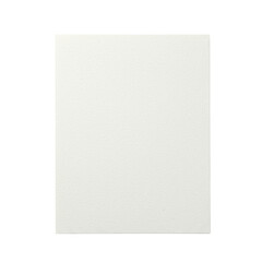 Single, pristine A4 or 9x12 inch heavy stock watercolor paper, cold press texture, natural fibers, sharp edges, flat lay on transparent background, shadowless studio lighting. Concept of raw material