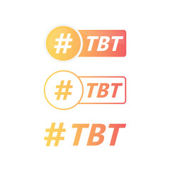 TBT Hashtag Icon Set Vector Design.