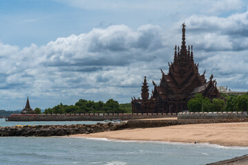 The Sanctuary of Truth wooden temple in Pattaya, Thailand