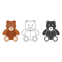 Teddy Bear Icon Set Vector Design.