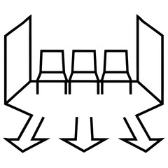 Waiting Room Floor Plan Three Seats Directional Arrows