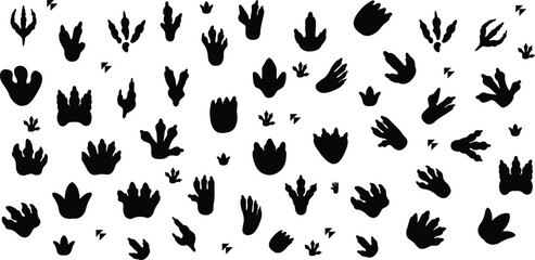 Animal Footprints Line Icons Set, Editable Stroke
