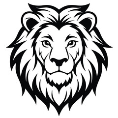Obraz premium Bold Lion Head Silhouette Simple, Elegant Vector Illustration