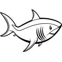 Shark line art vector