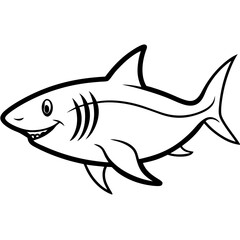 Shark line art vector