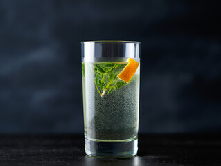 Refreshing gin and tonic cocktail with orange peel and herb garnish recipe