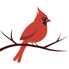 Cardinal Snowy Pine Tree Silhouette Art