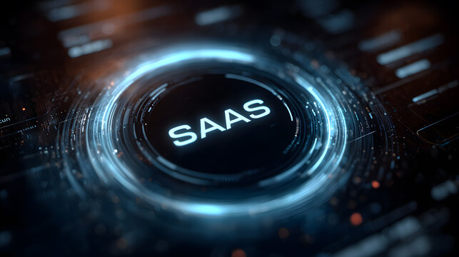 Abstract futuristic saas technology interface