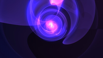 3d render of abstract spiral background with glowing lines