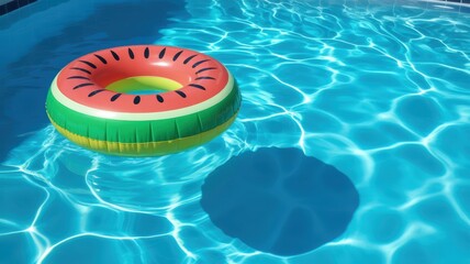Watermelon Float Toy in Sparkling Blue Swimming Pool