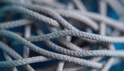 Fototapeta premium Close-Up View of Intricate Texture of Intertwined Ropes and Fibers