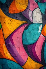 Fototapeta premium On the graffiti wall, vibrant colors and unique patterns intertwine