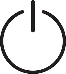 Simple Black and White Power Button Icon for Interface Design and User Experience Elements minimalist black