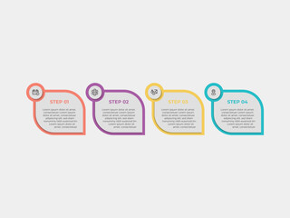 Infographic elements data visualization vector design template. Can be used for 4 steps, options, business process, workflow, diagram, flowchart concept, timeline, marketing icons, info graphics.
