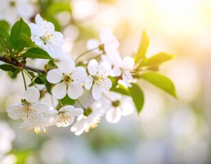 Close-Up of Cherry Blossoms on a Branch &ndash; Blooming Spring Tree in Garden

