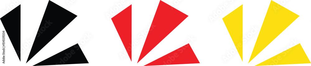 Aufkleber black red yellow triangular element shape vector illustration.