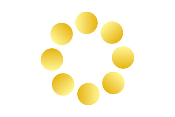 Abstract golden circle of rounded shapes with black background illustrative design