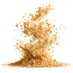 A light brown substance erupts in a dynamic explosion.