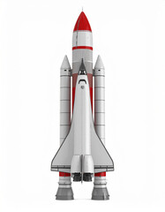 Obraz premium Rocket space ship, isolated on white. 3D rendering.exploration, flight, future, science, ship, speed, star, astronaut, launch, rendering, rocket, spaceship, space, spacecraft, technology, white,