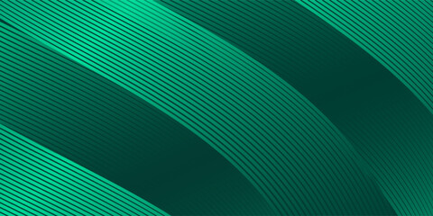 Dark green background. Modern green wave curve abstract presentation background. Abstract decoration, glowing pattern, halftone gradient.