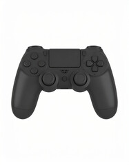 Realistic black console game controller. 3d rendering isolated on white background. game, buttons, entertainment, joy, pad, play, player, realistic, three-dimensional, video, virtual, wireless, 