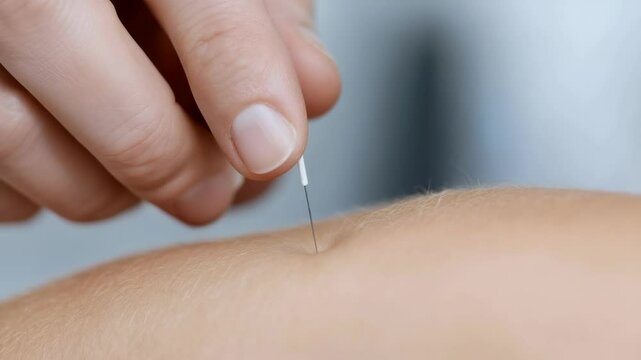 Therapeutic needle journey: acupuncture balance, subtle insertion, body connection, ancient healing, pressure point, holistic method, energy line, wellness goal, traditional aid, internal shift