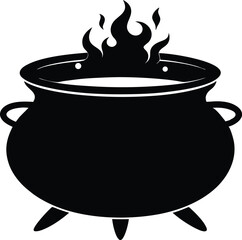 Cauldron silhouette, Witches cauldron vector illustration