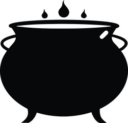 Cauldron silhouette, Witches cauldron vector illustration