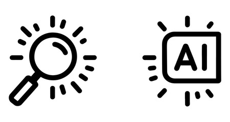 Obraz premium AI-Powered Search and Discovery Innovative Vector Icons for Seamless Search Experiences