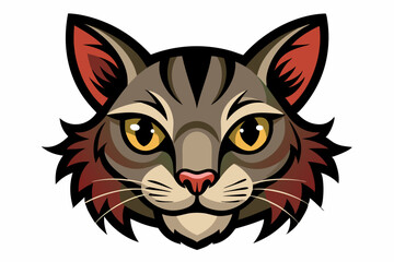 Cute Tabby Cat Head Vector Art for Kids and Pet Designs