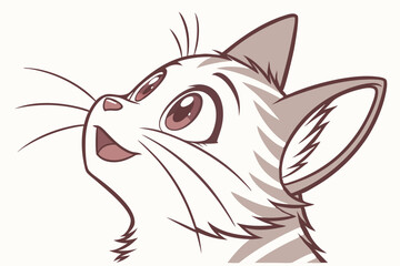 Stylish Tabby Cat Portrait Vector Illustration for Decor