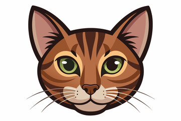 Modern Tabby Cat Head Vector Design for Merchandise