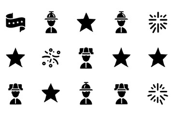 Celebratory Icons Stars, Fireworks, Hats, and Banners - Vector Graphics Pack