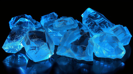 blue ice crystals