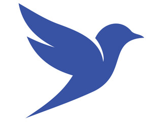 Abstract modern blue bird silhouette logo design with dynamic wing shapes on white background for branding or icons