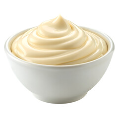 Creamy Pale Yellow Mayonnaise in White Bowl 3 D Render