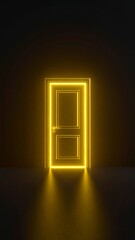 Glowing Golden Doorway to New Opportunities and Wellness.