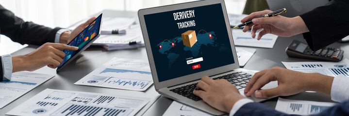 Delivery tracking system for e-commerce and brisk online business to timely goods transportation...