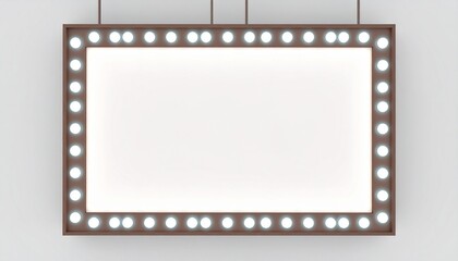 Obraz premium Blank Marquee Sign with Lights Perfect for Mockups and Presentations.