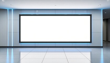Fototapeta premium Modern Blank Billboard in Sleek Interior Space for Advertisement.
