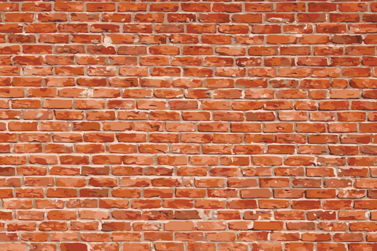 Texture of a red brick wall vector illustration