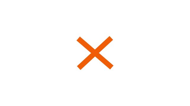 red cross mark animation.Wrong marker, Neon glowing cross mark, x symbol.no icon animation Wrong symbol animation. green cross sign on the alpha channel